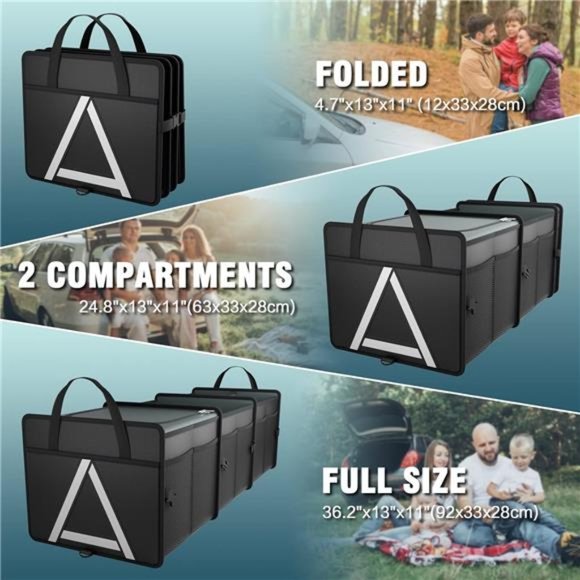 Sturdy Car Trunk Organizer with Premium Insulation Cooler Bag, Heavy Duty - Picture 3 of 7